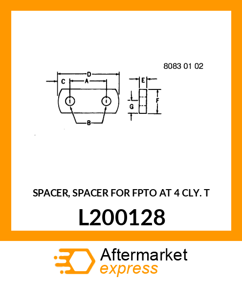 SPACER, SPACER FOR FPTO AT 4 CLY. T L200128