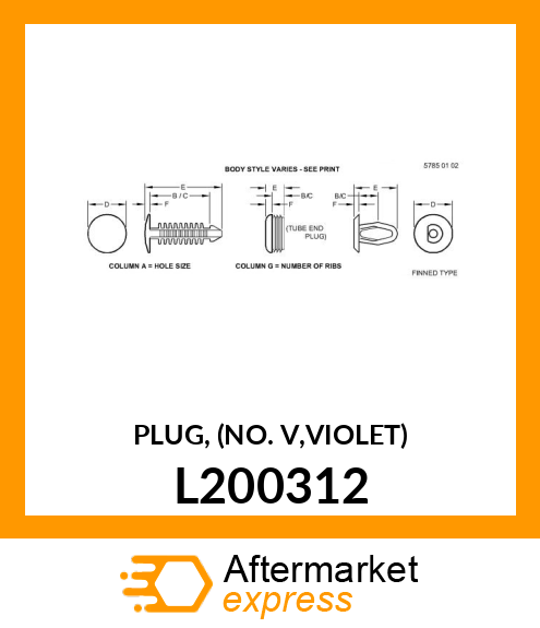 PLUG, (NO. V,VIOLET) L200312