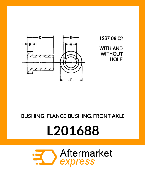 BUSHING, FLANGE BUSHING, FRONT AXLE L201688