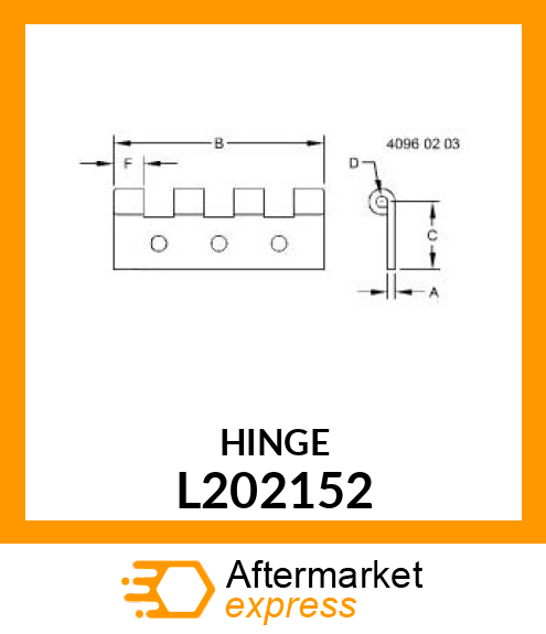 HINGE, LH, REAR WINDOW L202152