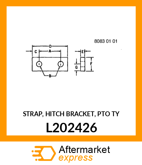 STRAP, HITCH BRACKET, PTO TY L202426