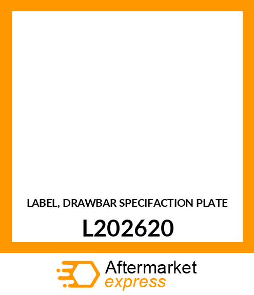 LABEL, DRAWBAR SPECIFACTION PLATE L202620