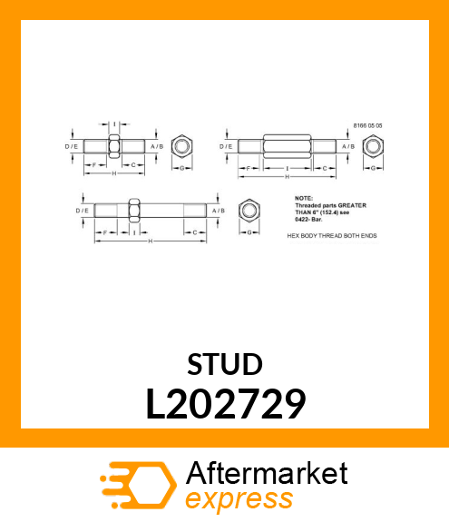 STUD, SCREW,DOUBLE L202729