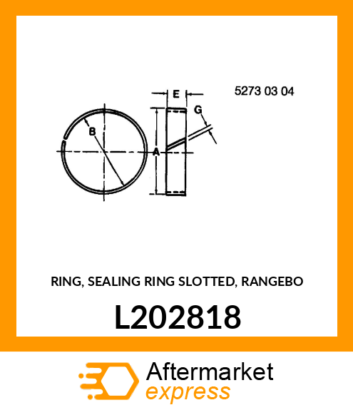 RING, SEALING RING SLOTTED, RANGEBO L202818