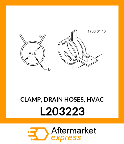 CLAMP, DRAIN HOSES, HVAC L203223