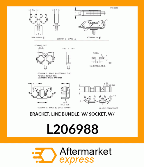 BRACKET, LINE BUNDLE, W/ SOCKET, W/ L206988