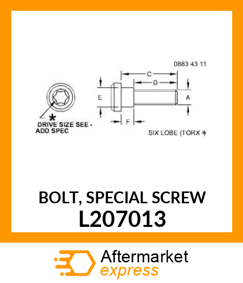 BOLT, SPECIAL SCREW L207013