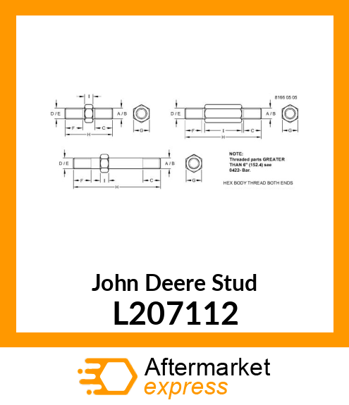 STUD, POST, PANTOGRAPH ARM L207112