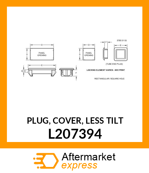 PLUG, COVER, LESS TILT L207394