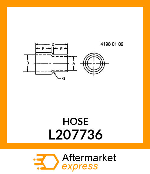 HOSE, FORMED, LAN837 L207736