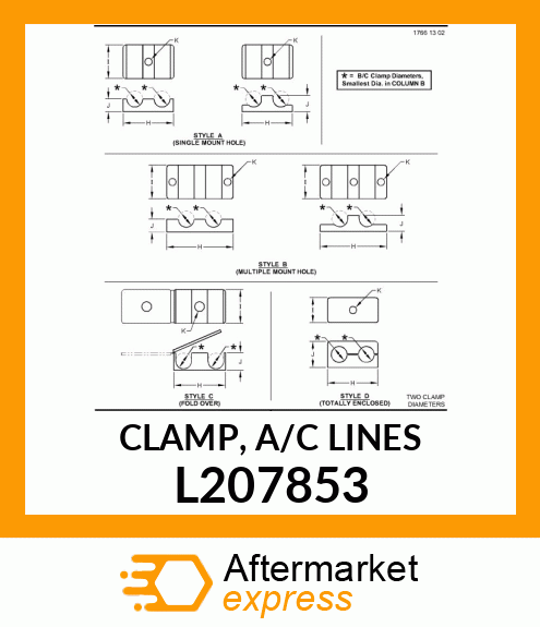 CLAMP, A/C LINES L207853