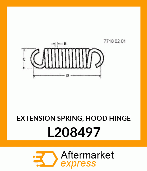 EXTENSION SPRING, HOOD HINGE L208497