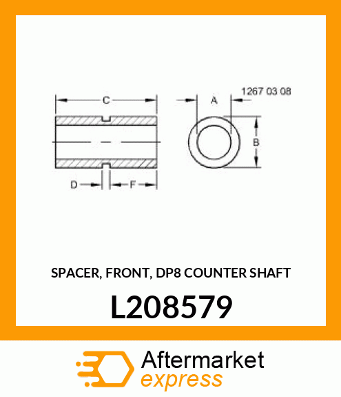 SPACER, FRONT, DP8 COUNTER SHAFT L208579