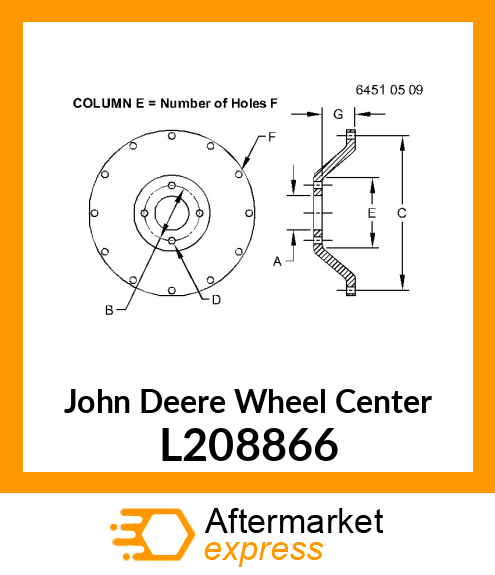 WHEEL CENTER, DISC/ 275 BCD/ 787 PD L208866