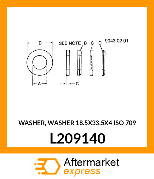 WASHER, WASHER 18.5X33.5X4 ISO 709 L209140