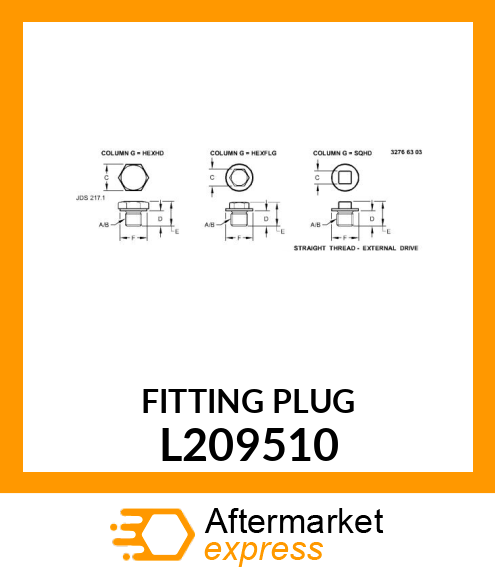 FITTING PLUG L209510