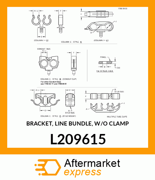 BRACKET, LINE BUNDLE, W/O CLAMP L209615