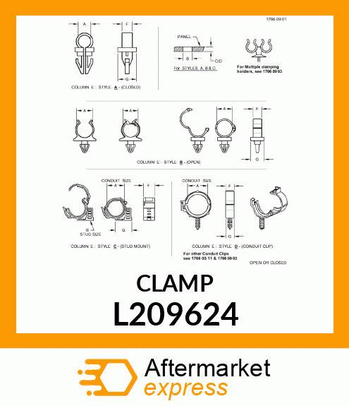 CLAMP, FOR BOLT M8, DIAMETER45MM L209624