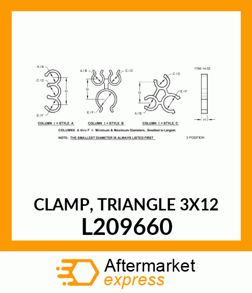 CLAMP, TRIANGLE 3X12 L209660