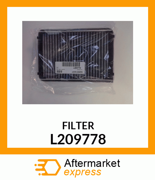 ACTIVATED CARBON AIR FILTER, CARBON L209778