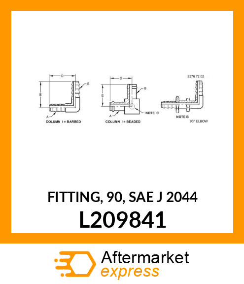 FITTING, 90, SAE J 2044 L209841