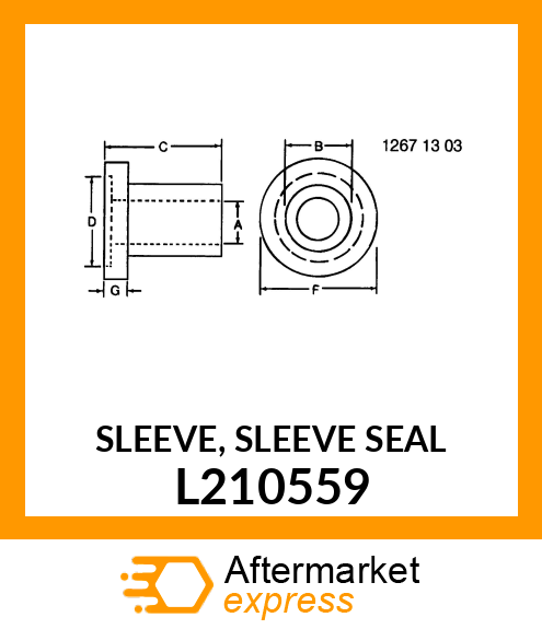 SLEEVE, SLEEVE SEAL L210559