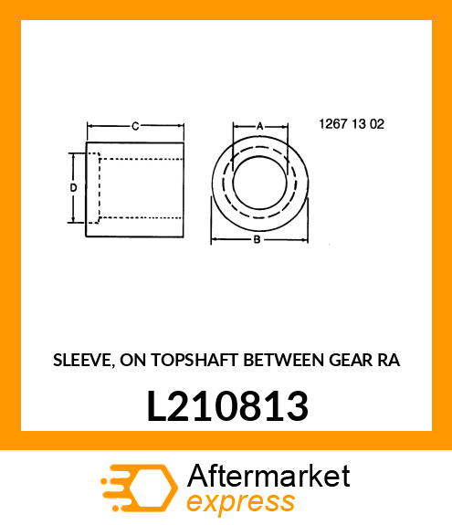 SLEEVE, ON TOPSHAFT BETWEEN GEAR RA L210813