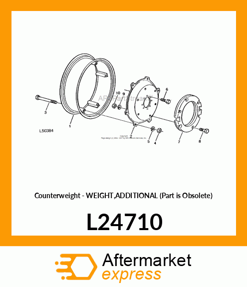 Counterweight - WEIGHT,ADDITIONAL (Part is Obsolete) L24710