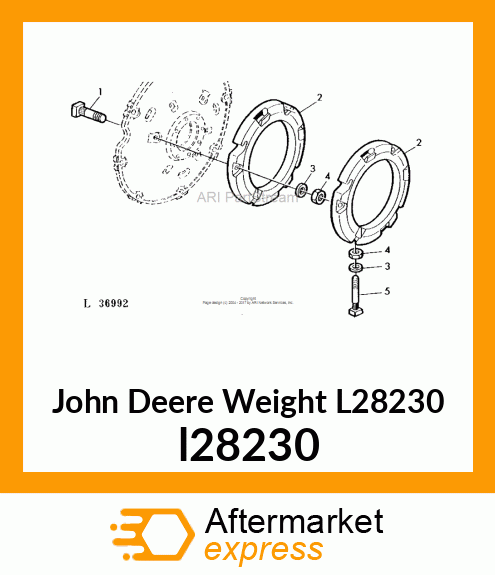 WEIGHT, WHEEL 38.5KG l28230