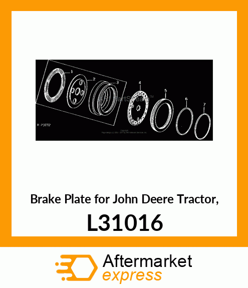 PLATE,BRAKE PRESSURE L31016