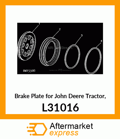 PLATE,BRAKE PRESSURE L31016