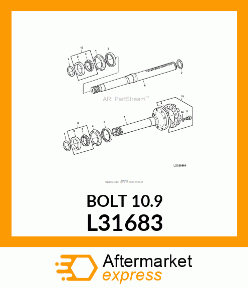 SCREW, 3/4 UNF X 40 GRADE 10.9 L31683