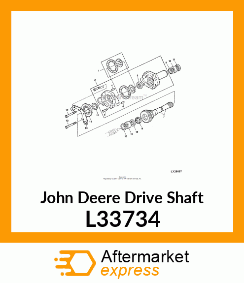 SHAFT,POWER SHAFT CLUTCH DRIVE L33734