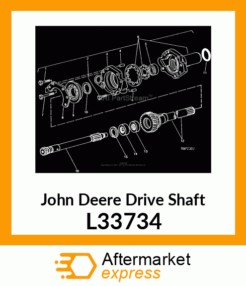 SHAFT,POWER SHAFT CLUTCH DRIVE L33734