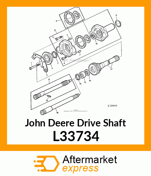 SHAFT,POWER SHAFT CLUTCH DRIVE L33734