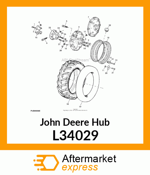 HUB WITH CONNECTOR FLANGE DIAMETER L34029