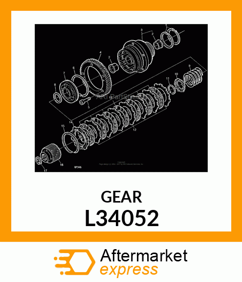 GEAR,POWERSHAFT CLUTCH DRIVE L34052