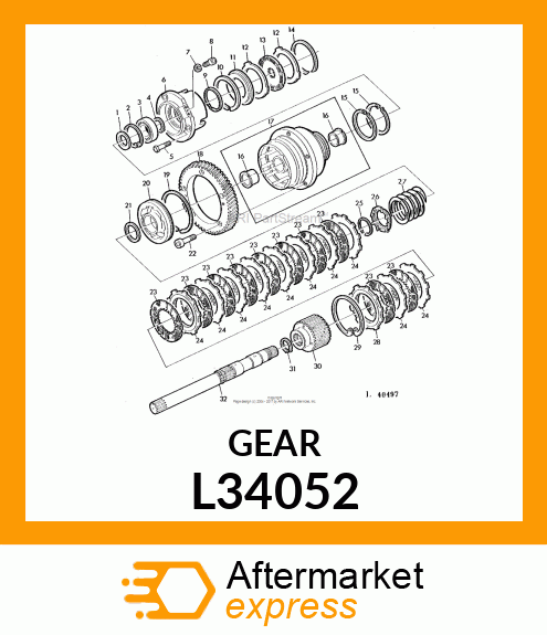 GEAR,POWERSHAFT CLUTCH DRIVE L34052