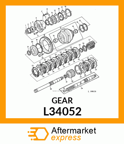 GEAR,POWERSHAFT CLUTCH DRIVE L34052