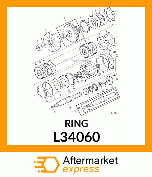 RING,PISTON AND ROD L34060