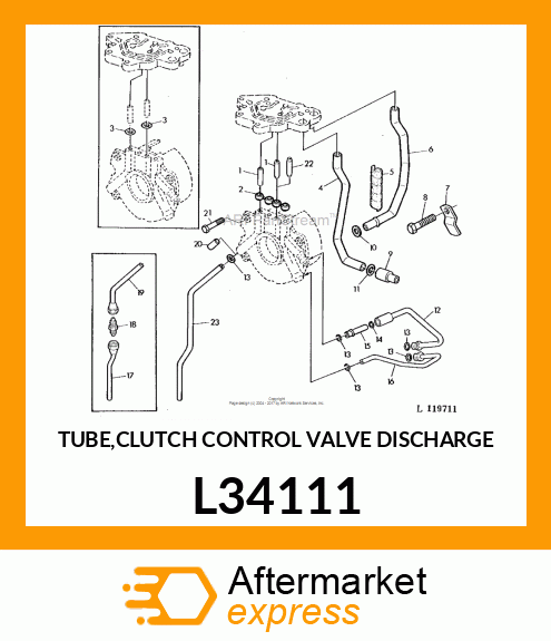 TUBE,CLUTCH CONTROL VALVE DISCHARGE L34111