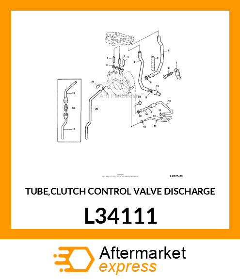 TUBE,CLUTCH CONTROL VALVE DISCHARGE L34111