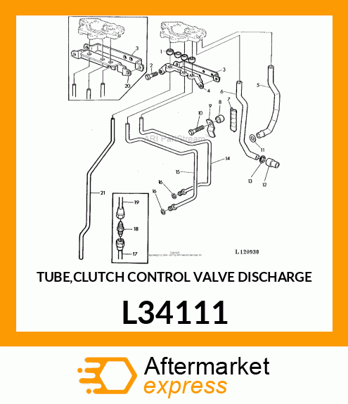 TUBE,CLUTCH CONTROL VALVE DISCHARGE L34111