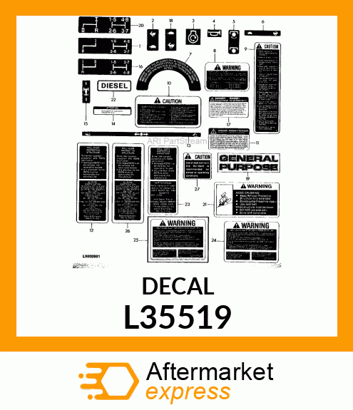 AUFKLEBESCHILD L35519