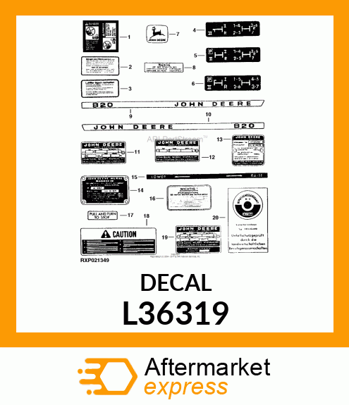 LABEL, ROCKSHAFT UNIT L36319