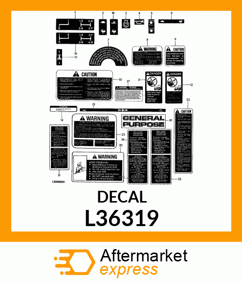 LABEL, ROCKSHAFT UNIT L36319