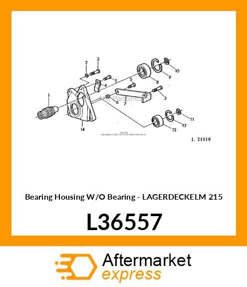 Bearing Housing W/O Bearing - LAGERDECKELM 215 L36557