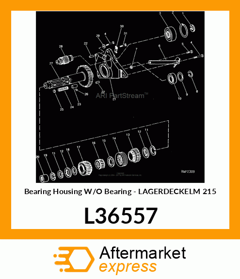 Bearing Housing W/O Bearing - LAGERDECKELM 215 L36557