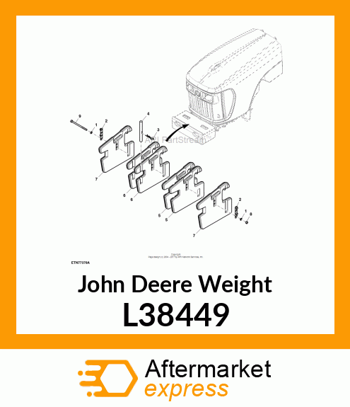 WEIGHT, FRONT WEIGHT LH. 50.03KG L38449