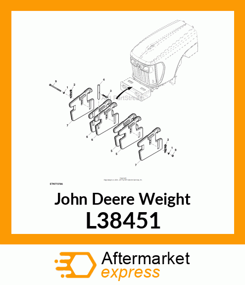 WEIGHT, FRONT WEIGHT STOP 51.78KG L38451